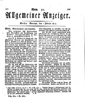 Allgemeiner Anzeiger der Deutschen Montag 1. Februar 1813