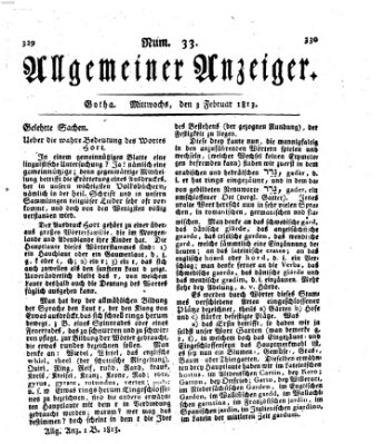 Allgemeiner Anzeiger der Deutschen Mittwoch 3. Februar 1813