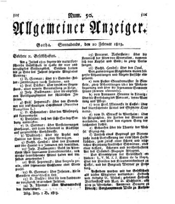 Allgemeiner Anzeiger der Deutschen Samstag 20. Februar 1813