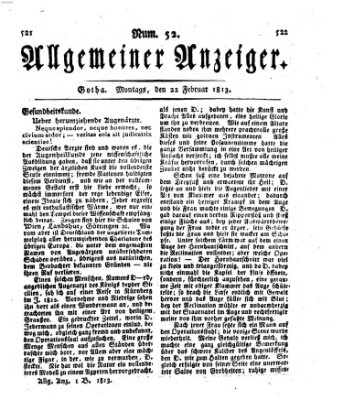 Allgemeiner Anzeiger der Deutschen Montag 22. Februar 1813