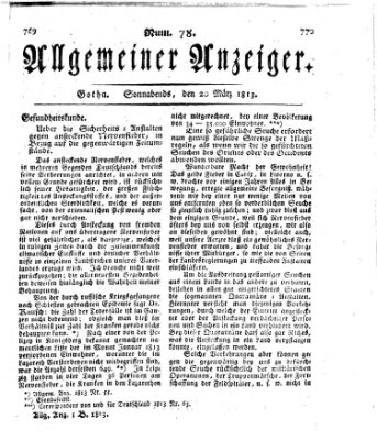 Allgemeiner Anzeiger der Deutschen Samstag 20. März 1813