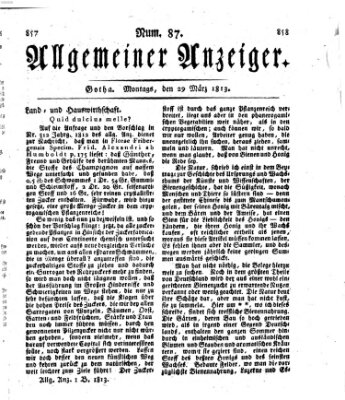 Allgemeiner Anzeiger der Deutschen Montag 29. März 1813