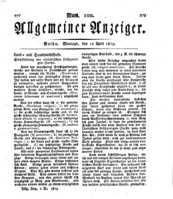 Allgemeiner Anzeiger der Deutschen Montag 12. April 1813