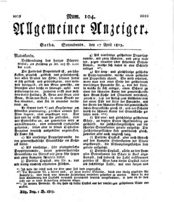 Allgemeiner Anzeiger der Deutschen Samstag 17. April 1813