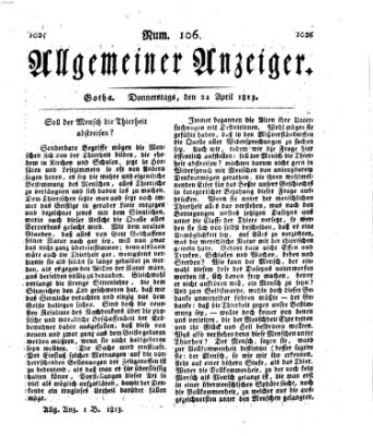 Allgemeiner Anzeiger der Deutschen Donnerstag 22. April 1813