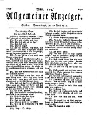 Allgemeiner Anzeiger der Deutschen Donnerstag 29. April 1813