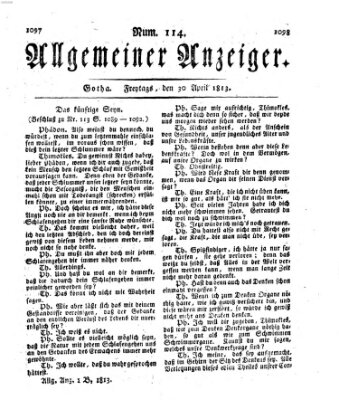 Allgemeiner Anzeiger der Deutschen Freitag 30. April 1813