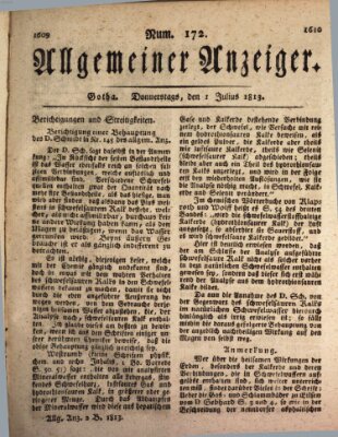 Allgemeiner Anzeiger der Deutschen Donnerstag 1. Juli 1813