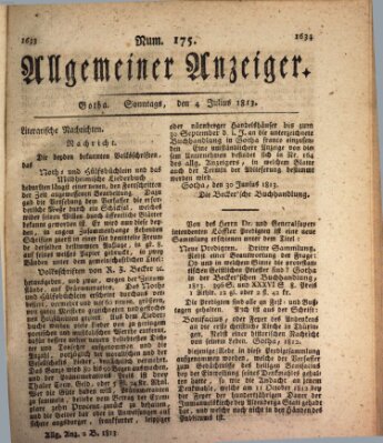 Allgemeiner Anzeiger der Deutschen Sonntag 4. Juli 1813