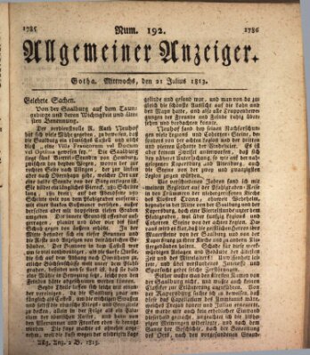 Allgemeiner Anzeiger der Deutschen Mittwoch 21. Juli 1813