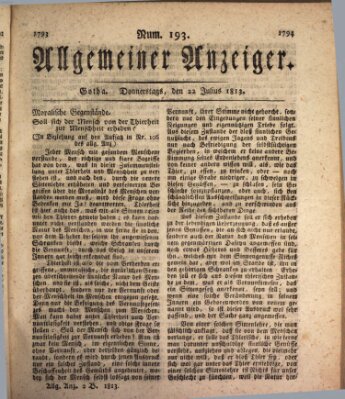 Allgemeiner Anzeiger der Deutschen Donnerstag 22. Juli 1813