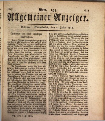 Allgemeiner Anzeiger der Deutschen Samstag 24. Juli 1813