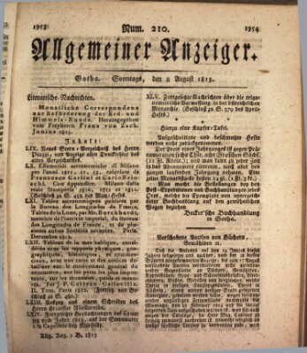 Allgemeiner Anzeiger der Deutschen Sonntag 8. August 1813