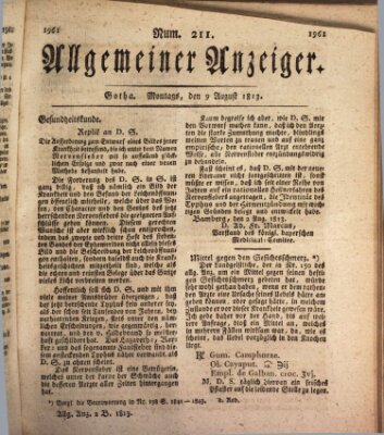 Allgemeiner Anzeiger der Deutschen Montag 9. August 1813