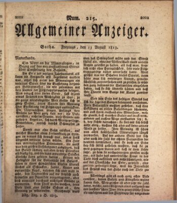 Allgemeiner Anzeiger der Deutschen Freitag 13. August 1813