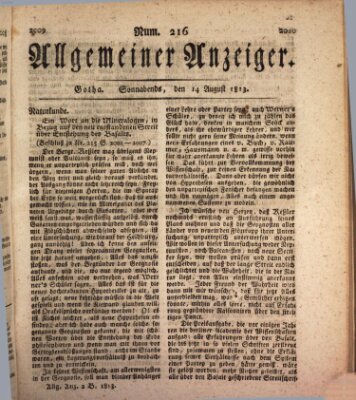 Allgemeiner Anzeiger der Deutschen Samstag 14. August 1813