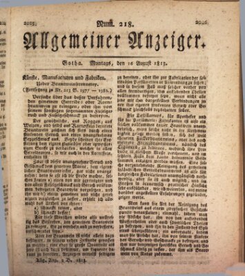 Allgemeiner Anzeiger der Deutschen Montag 16. August 1813