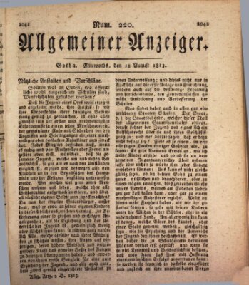 Allgemeiner Anzeiger der Deutschen Mittwoch 18. August 1813