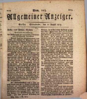 Allgemeiner Anzeiger der Deutschen Samstag 21. August 1813