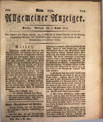 Allgemeiner Anzeiger der Deutschen Montag 30. August 1813