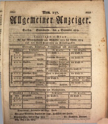 Allgemeiner Anzeiger der Deutschen Samstag 4. September 1813