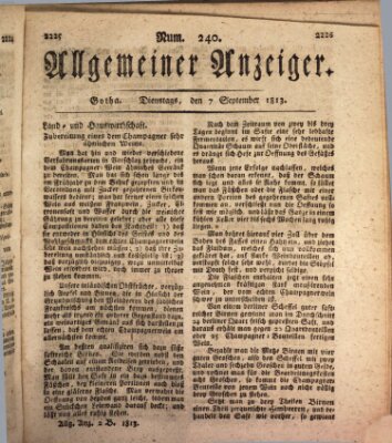 Allgemeiner Anzeiger der Deutschen Dienstag 7. September 1813