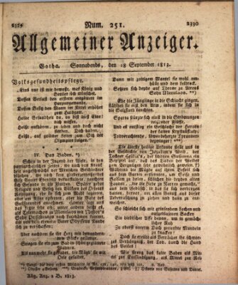 Allgemeiner Anzeiger der Deutschen Samstag 18. September 1813