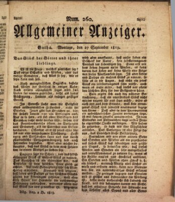 Allgemeiner Anzeiger der Deutschen Montag 27. September 1813