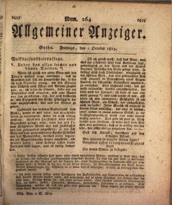 Allgemeiner Anzeiger der Deutschen Freitag 1. Oktober 1813