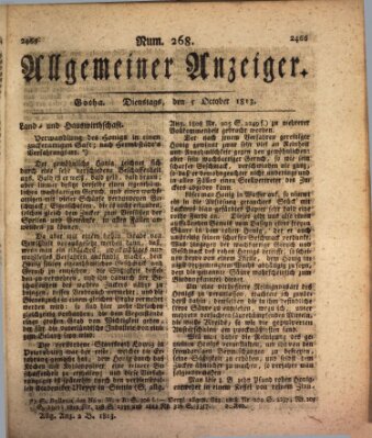 Allgemeiner Anzeiger der Deutschen Dienstag 5. Oktober 1813