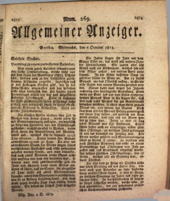 Allgemeiner Anzeiger der Deutschen Mittwoch 6. Oktober 1813