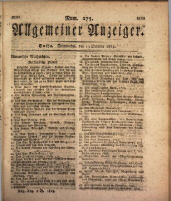 Allgemeiner Anzeiger der Deutschen Mittwoch 13. Oktober 1813