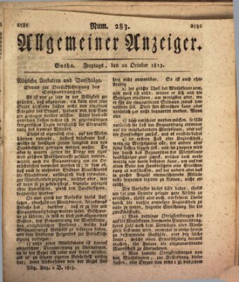 Allgemeiner Anzeiger der Deutschen Freitag 22. Oktober 1813