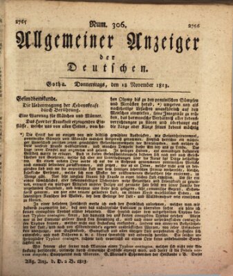 Allgemeiner Anzeiger der Deutschen Donnerstag 18. November 1813