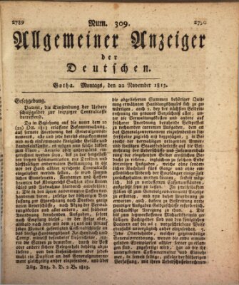 Allgemeiner Anzeiger der Deutschen Montag 22. November 1813