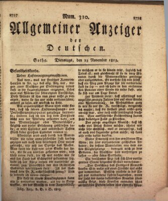 Allgemeiner Anzeiger der Deutschen Dienstag 23. November 1813