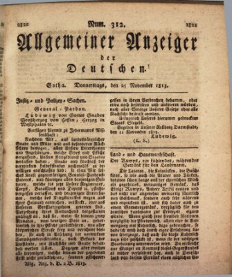 Allgemeiner Anzeiger der Deutschen Donnerstag 25. November 1813