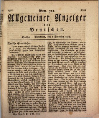 Allgemeiner Anzeiger der Deutschen Dienstag 7. Dezember 1813