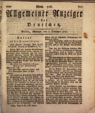 Allgemeiner Anzeiger der Deutschen Montag 13. Dezember 1813