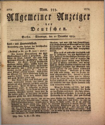 Allgemeiner Anzeiger der Deutschen Montag 20. Dezember 1813