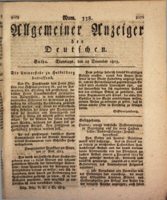 Allgemeiner Anzeiger der Deutschen Dienstag 28. Dezember 1813