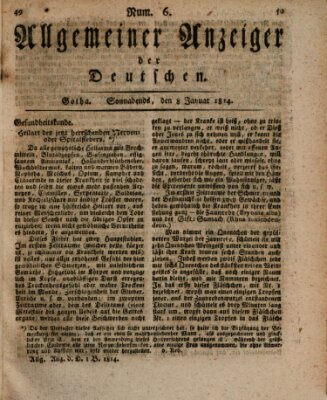 Allgemeiner Anzeiger der Deutschen Samstag 8. Januar 1814