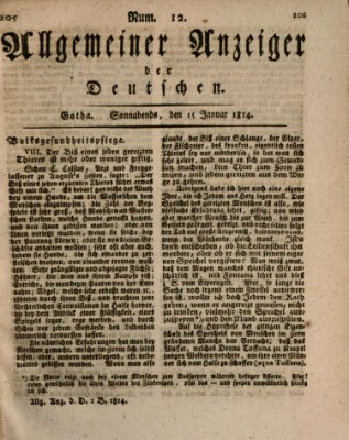 Allgemeiner Anzeiger der Deutschen Samstag 15. Januar 1814