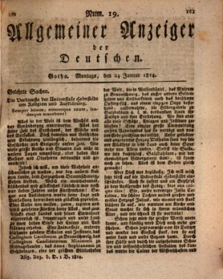 Allgemeiner Anzeiger der Deutschen Montag 24. Januar 1814