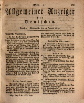 Allgemeiner Anzeiger der Deutschen Mittwoch 26. Januar 1814