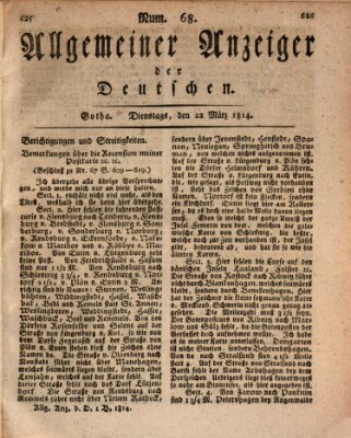 Allgemeiner Anzeiger der Deutschen Dienstag 22. März 1814