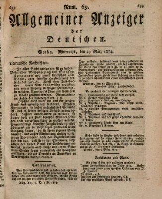 Allgemeiner Anzeiger der Deutschen Mittwoch 23. März 1814