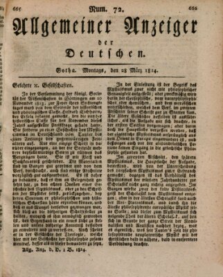 Allgemeiner Anzeiger der Deutschen Montag 28. März 1814