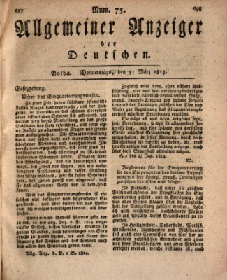 Allgemeiner Anzeiger der Deutschen Donnerstag 31. März 1814