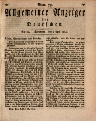 Allgemeiner Anzeiger der Deutschen Dienstag 5. April 1814